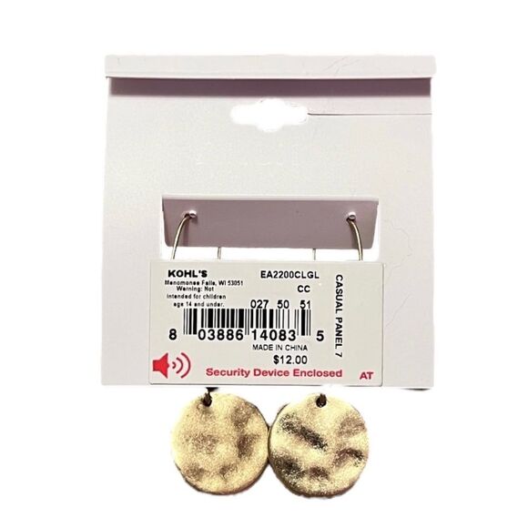 🤯5/$20🤯 Sonoma Gold Tone Rhinestone Dangle Earrings NWT - Picture 2 of 2